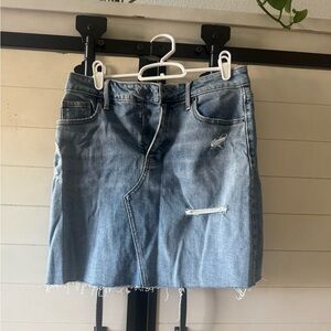 Old Navy Light Blue Distressed Denim Mini Skirt